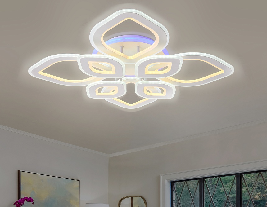 FA8844/4+4 WH белый 3000K/4200K/6400K 190W 770*770*120 (ПДУ РАДИО 2.4G) FA8844/4+4 WH белый 3000K/4200K/6400K 190W 770*770*120 (ПДУ РАДИО 2.4G)