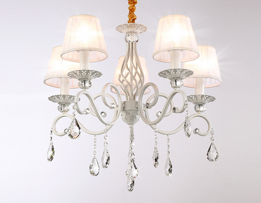 TR4547/5 WH/SL белый/серебро E14/5 max 40W D565*500