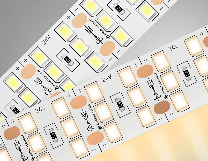 GS3901 2835 324Led/ 26W m/ 24V IP20 3000K/ 5000*18*1.2mm (2 конт.)