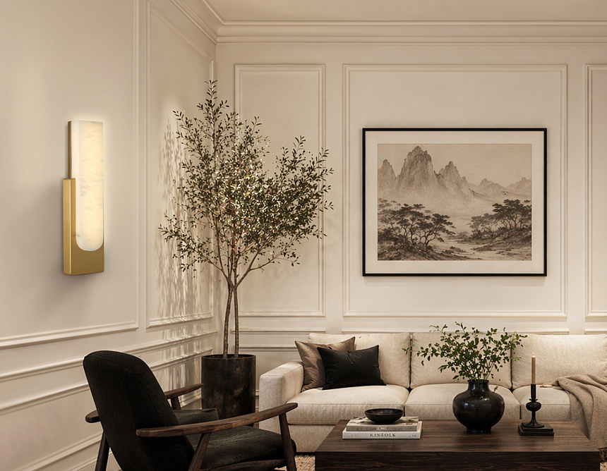 LH53697 BS/WH латунь/белый 8W 3000K 100*60*400