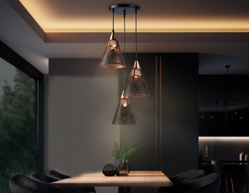 TR8435/3 BK/FGD черный/золото E27/3 max 40W D180*800