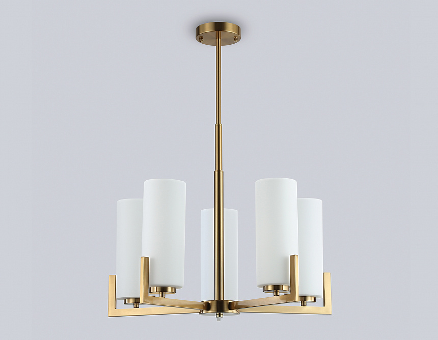 LH56063/5 BS/WH латунь/белый E27*5 max 60W D600*750