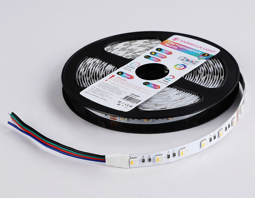 GS4401 5050 60Led /10W m/ 24V IP20 RGBW+3000K/ 5000*10*1.87mm (5 конт.) GS4401 5050 60Led /10W m/ 24V IP20 RGBW+3000K/ 5000*10*1.87mm (5 конт.)