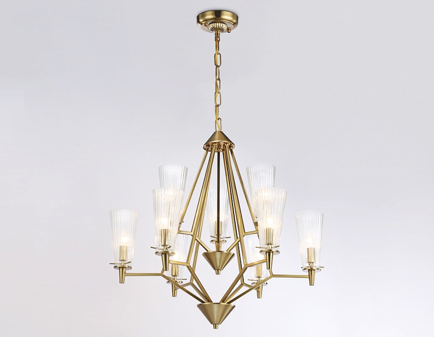 TR3233/6+3 BS/FR латунь/белый матовый E14*9 max 40W D730*720