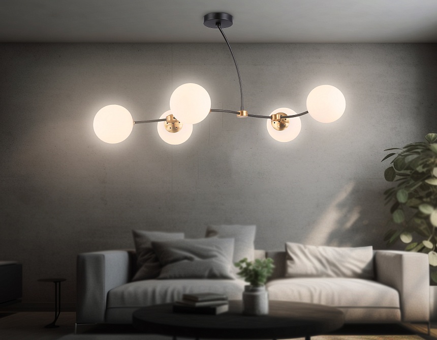 TR2548/5 BK/SB черный/бронза E27/5 max 60W 950*600*450