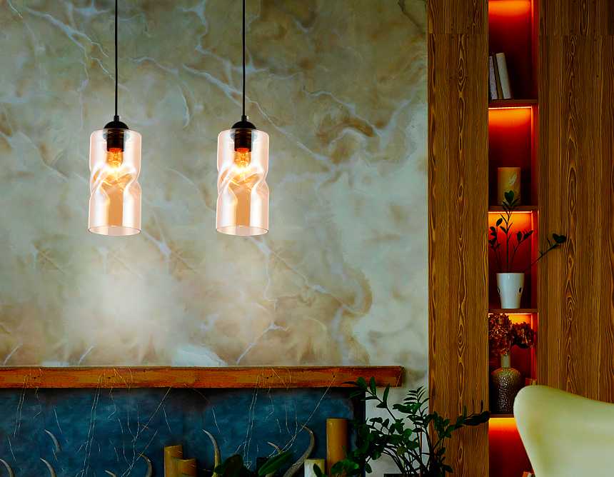 TR3555 BK/TI черный/янтарь E27 max 40W D110*1200