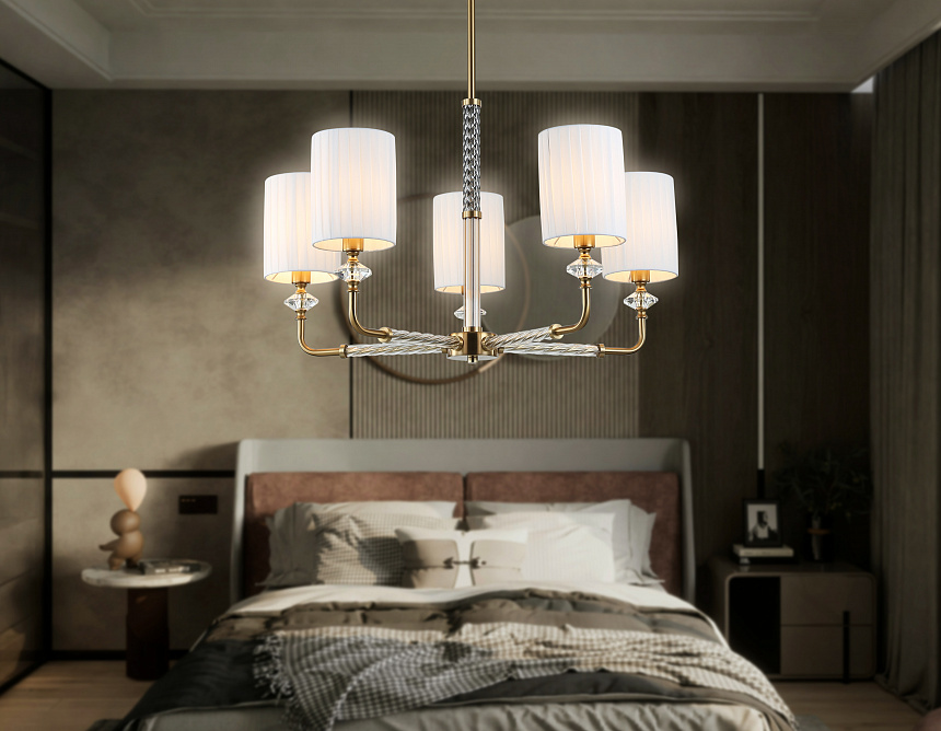 LH71500/5 BS/FR латунь/белый матовый E14*5 max 40W D680*640