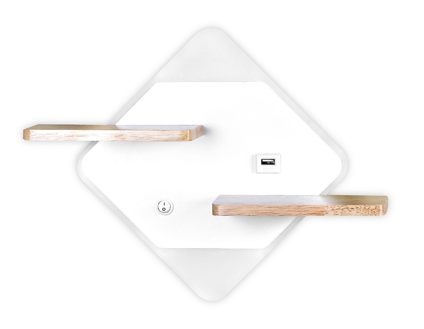 FW100 WH/WD белое/дерево LED 3000K/4200K/6400K 12W 340*250*105