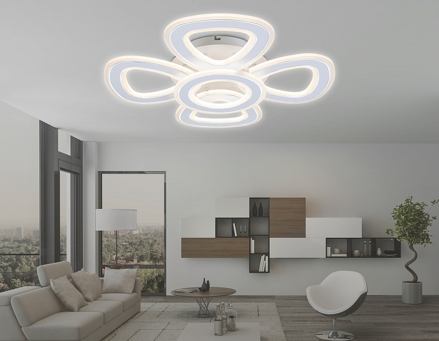 FA8925/4+1 WH/CH белый/хром 163W 3000K-6400K 590*590*120 (ПДУ РАДИО 2.4G)