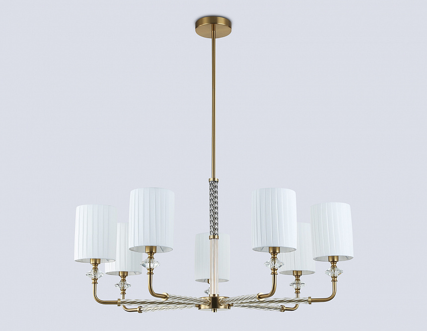 LH71503/7 BS/FR латунь/белый матовый E14*7 max 40W D840*640