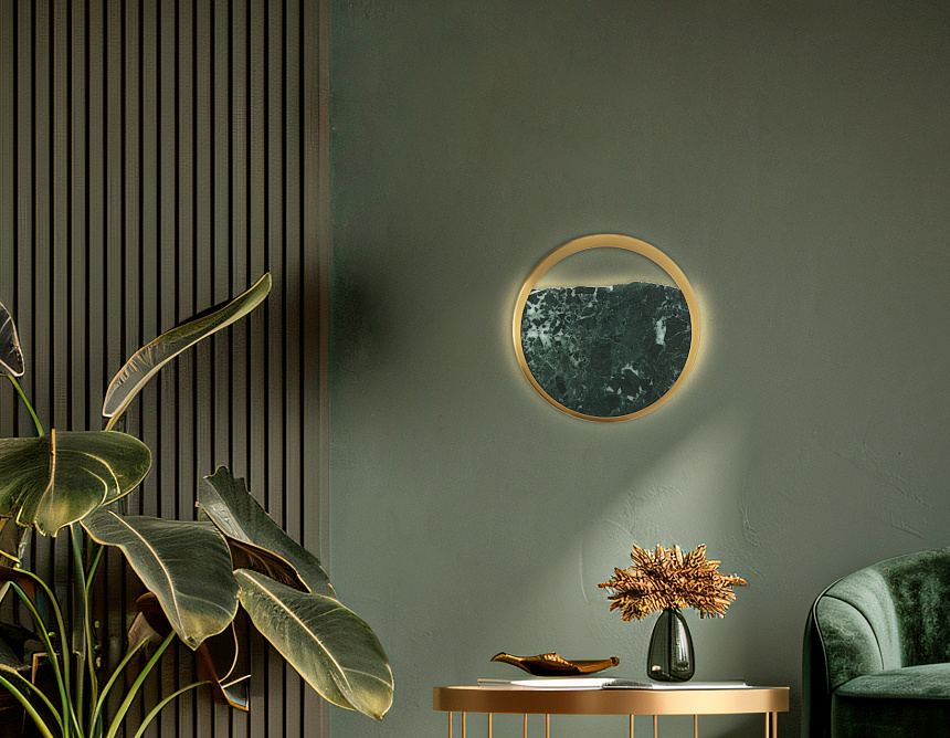 LH53611 BS/GN латунь/зеленый 9W 3000K D250*55