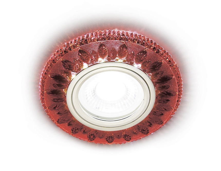 S305 RD хром/красный хрусталь/MR16+3W(LED COLD)