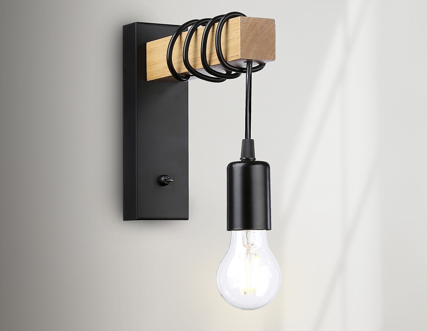 TR8181 BK/LW черный/светлое дерево E27 max 40W 395*60*210 TR8181 BK/LW черный/светлое дерево E27 max 40W 395*60*210