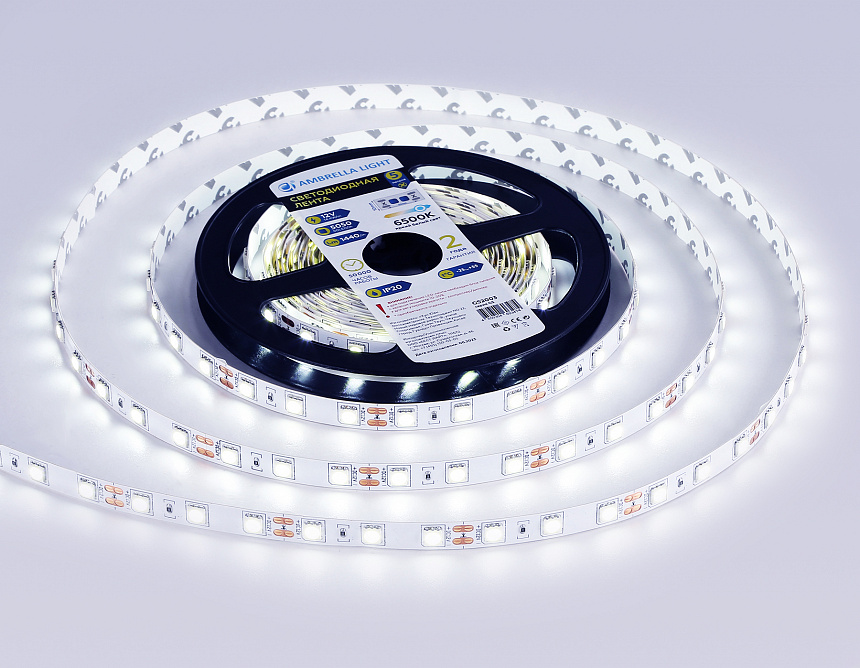 GS2003 5050 60Led/ 14.4W m/ 12V IP20 6500K/ 5000*10*1.87mm (2 конт.) GS2003 5050 60Led/ 14.4W m/ 12V IP20 6500K/ 5000*10*1.87mm (2 конт.)