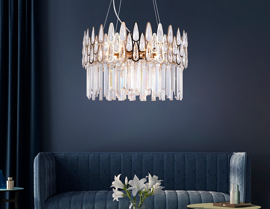 TR5263/8 GD/CL золото/прозрачный E14/8 max 40W D500*700