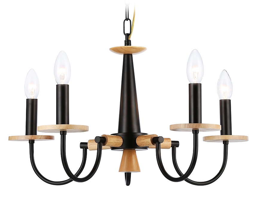 TR9593/5 BK/LW черный/светлое дерево E14/5 max 40W D555*660