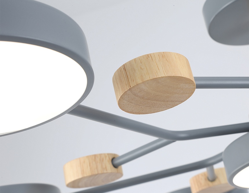 FL4865/7 GR/WD серый/дерево 126W 3000-6000K D830*190 (без ПДУ)