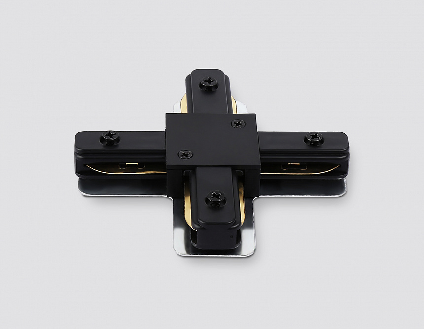 GL7172 BK черный коннектор Х-образный для однофазного шинопровода Standard 220V 105*105*20