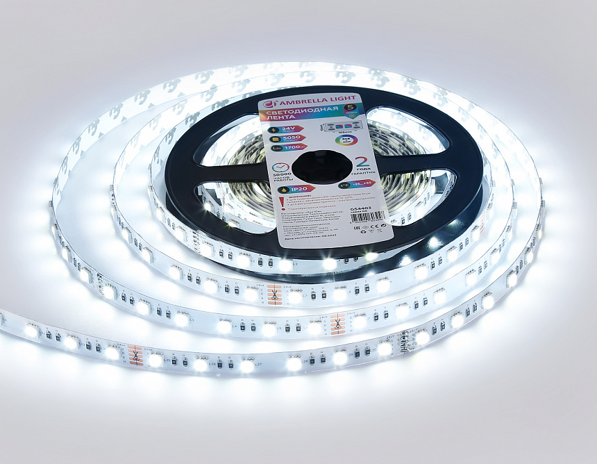 GS4403 5050 60Led/ 10W m/ 24V IP20 RGBW+6500K/ 5000*10*1.87mm (5 конт.) GS4403 5050 60Led/ 10W m/ 24V IP20 RGBW+6500K/ 5000*10*1.87mm (5 конт.)
