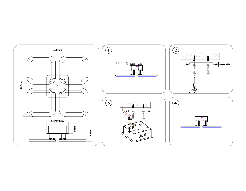 FA8947/4 WH белый 38W 3000-6000K 360*360*92 (ПДУ ИК)