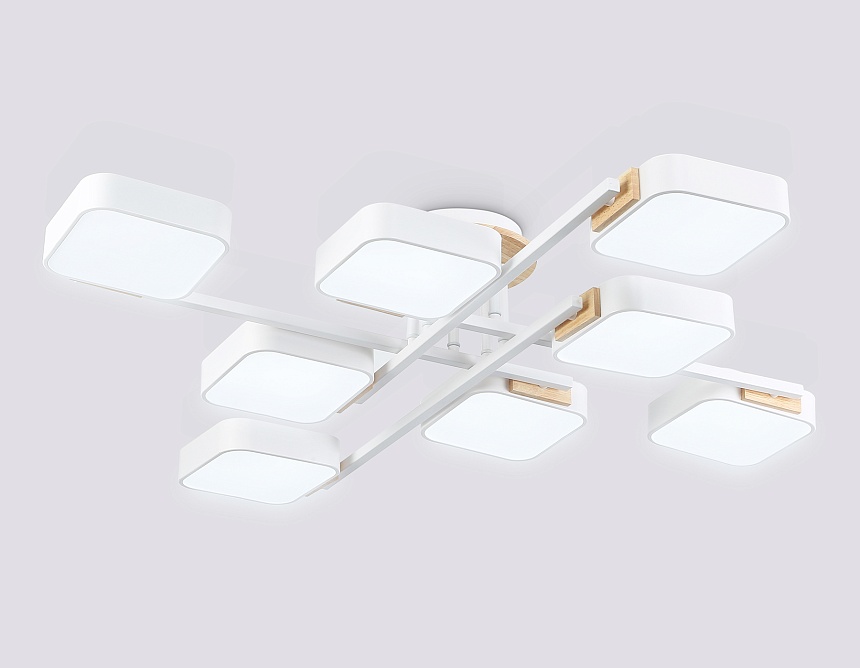 FL4888/8 WH/WD белый/дерево 144W 3000-6000K  960*960*160 (без ПДУ)