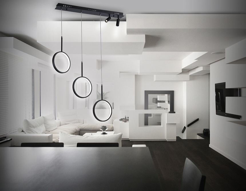 FL5278/3+2 BK черный 59W 3000K/4200K/6400K+4200K 800*20*1200 (ПДУ ИК)