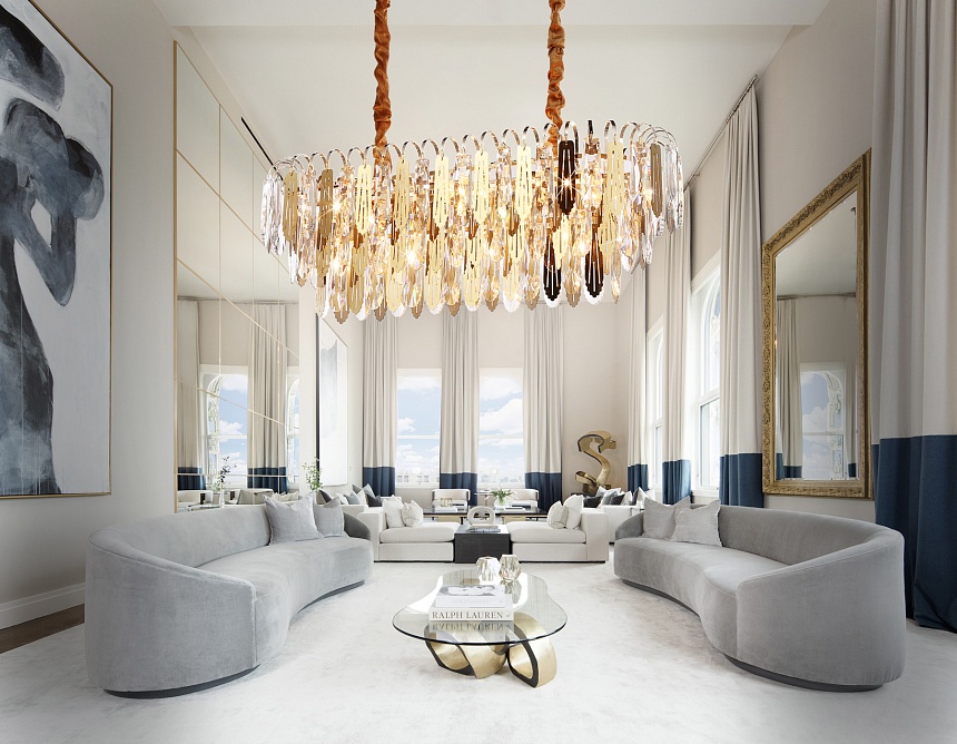 TR5260/10 SGD/CL золото/прозрачный E27*10 max 40W 800*300*270