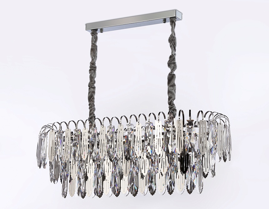 TR5259/10 CH/CL хром/прозрачный E27*10 max 40W 800*300*270