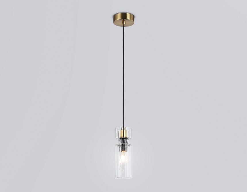 LH56111 BK/BS/CL черный/латунь/прозрачный E14 max 40W D65*1500