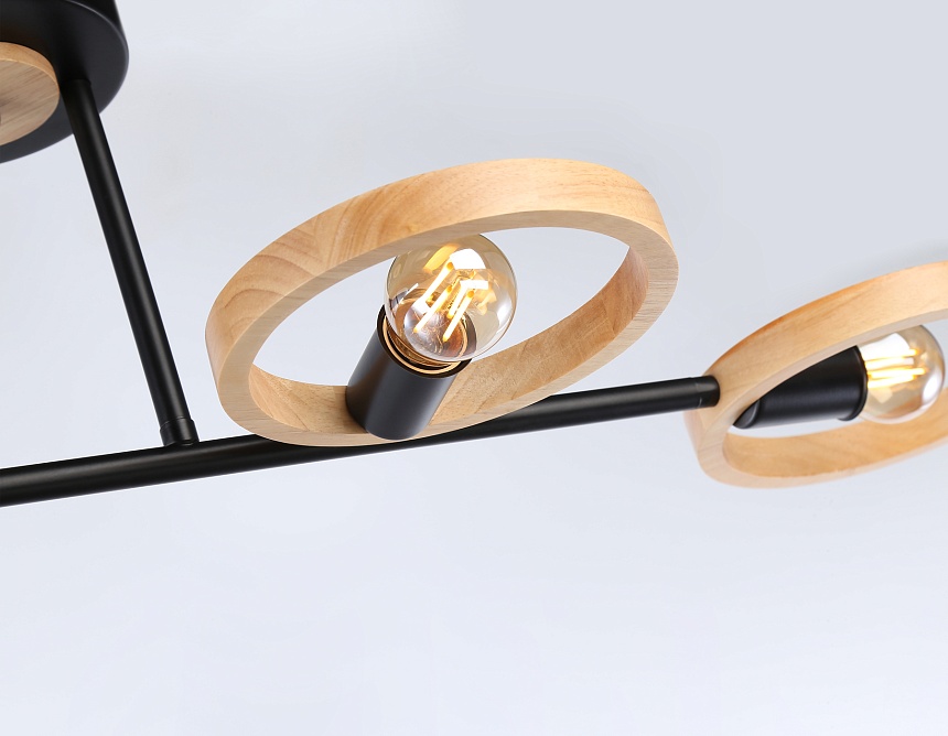 TR8248/4 BK/LWD черный/светлое дерево E27/4 max 40W 840*360*220