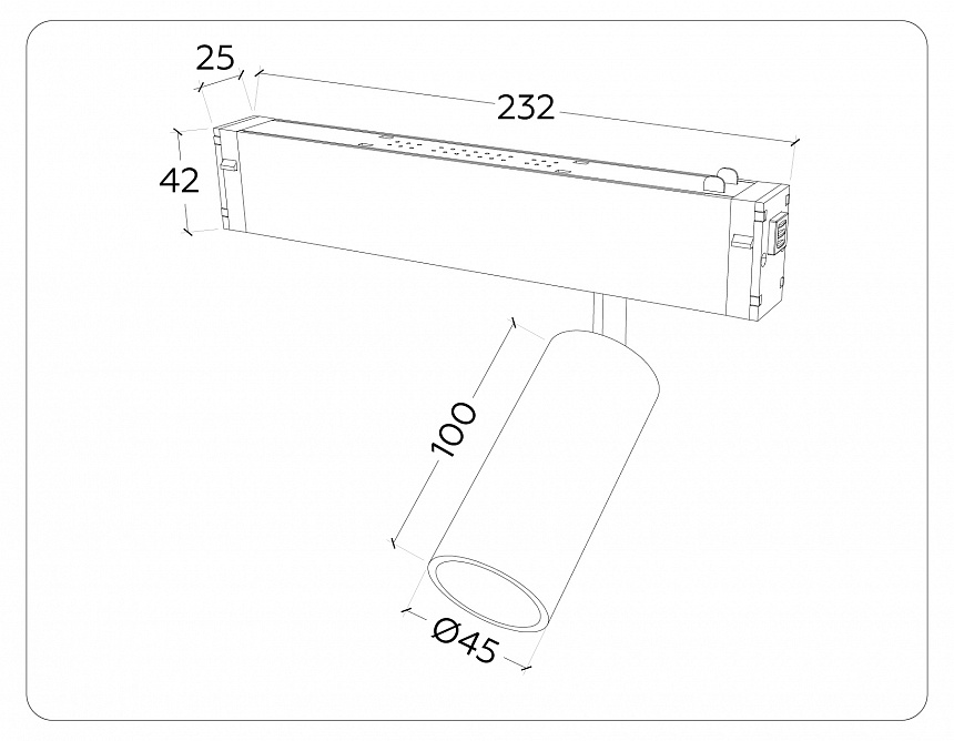 GL1212 BK черный IP20 12W 3000K-6400K 220V 36° D45*100 (Без ПДУ)