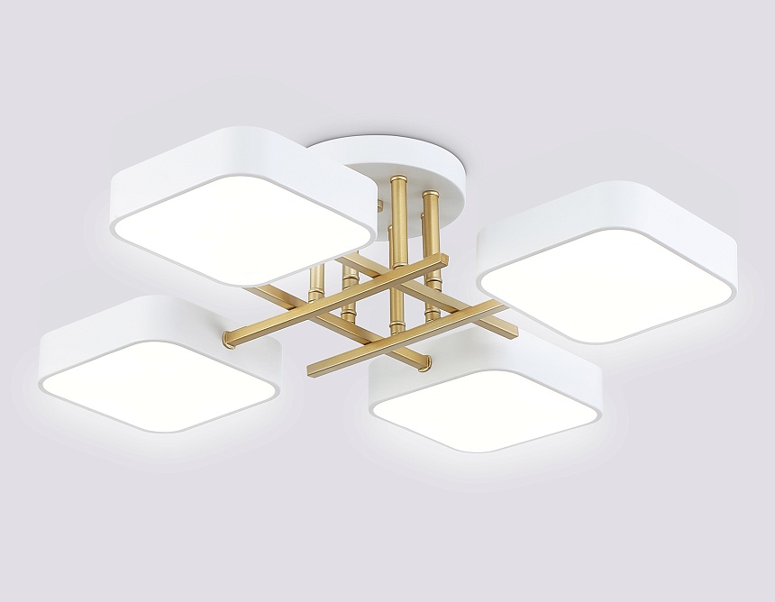 FL516341/4 WH/GD белый/золото 72W 3000-6000K 550*550*150 (без ПДУ)