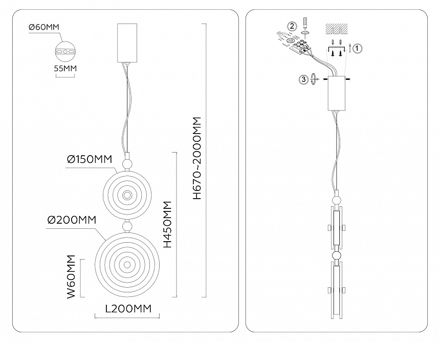 LH31127/2 BS/CL латунь/прозрачный 15W 3000K 200*60*2000