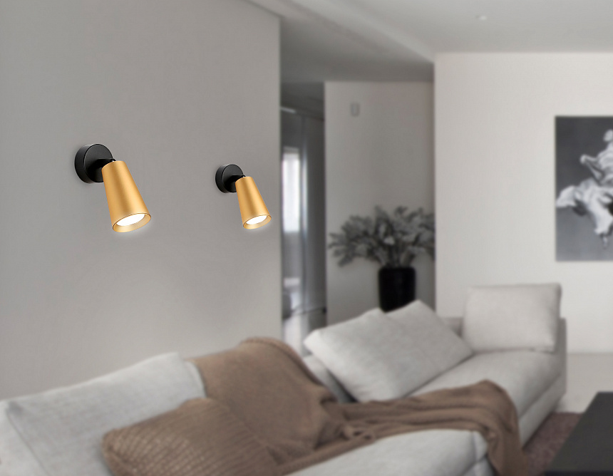 TA13135 BK/GD черный/золото GU10 max 12W D60*L95*H90