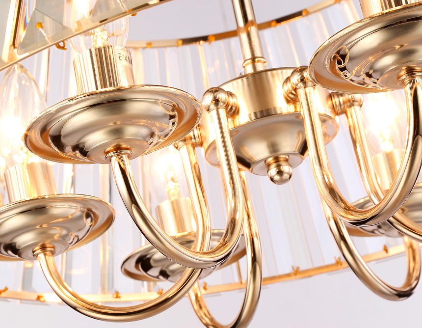 TR5039/6 GD/CL золото/прозрачный E14/6 max 40W D496*256