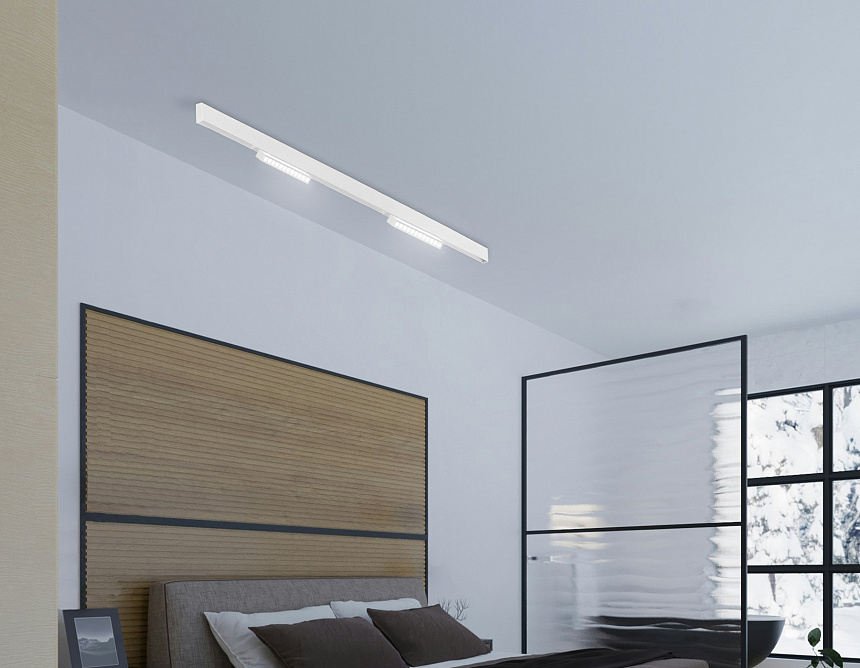 GL1341 WH белый IP20 12W 3000K-6400K 220V 24° 232*25*112 (Без ПДУ)