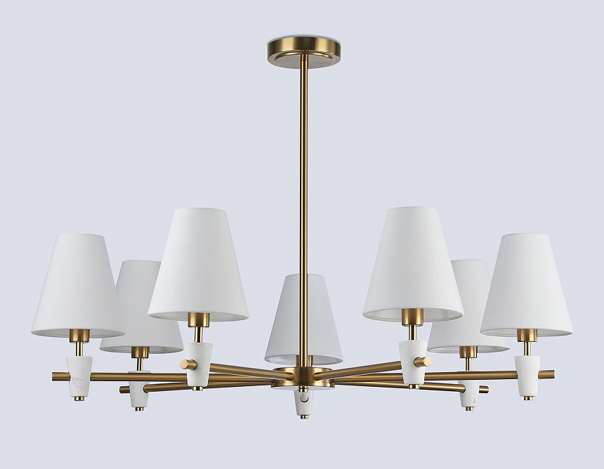 LH75045/7 BS/WH латунь/белый E14*7 max 40W D840*580