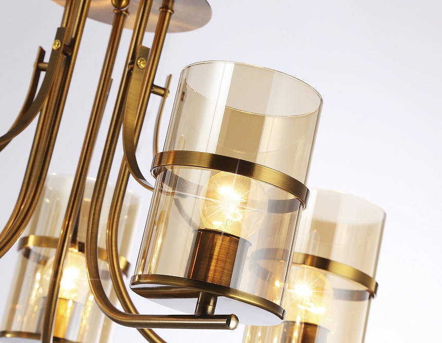 TR3222/5 GD/TI золото/янтарь E27*5 max 40W D540*300