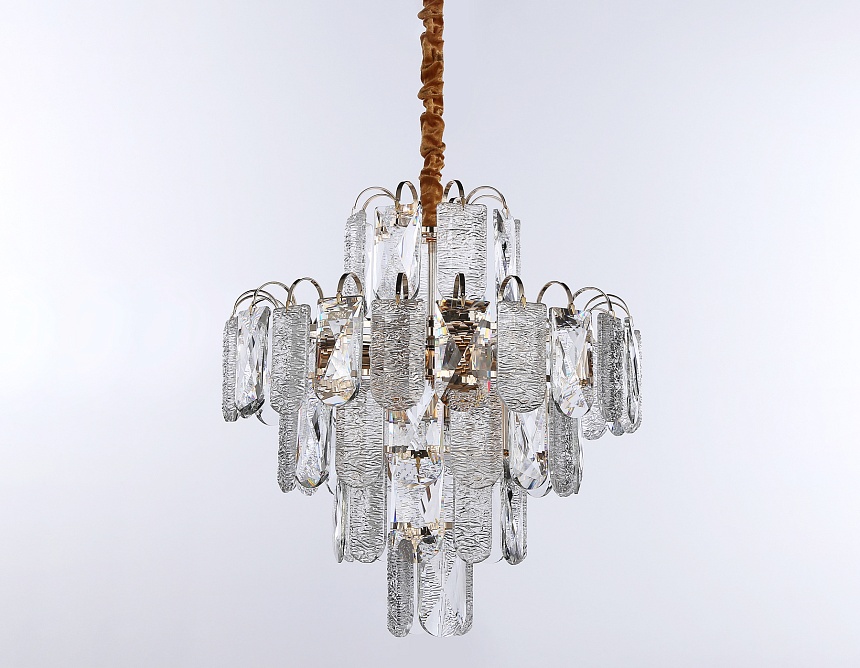 TR5231/9 SGD/CL/FR золото/прозрачный/белый матовый E27*9 max 40W D500*530