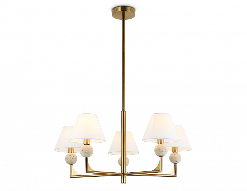 LH75159/5 BS/FR латунь/белый матовый E14*5 max 40W D730*580