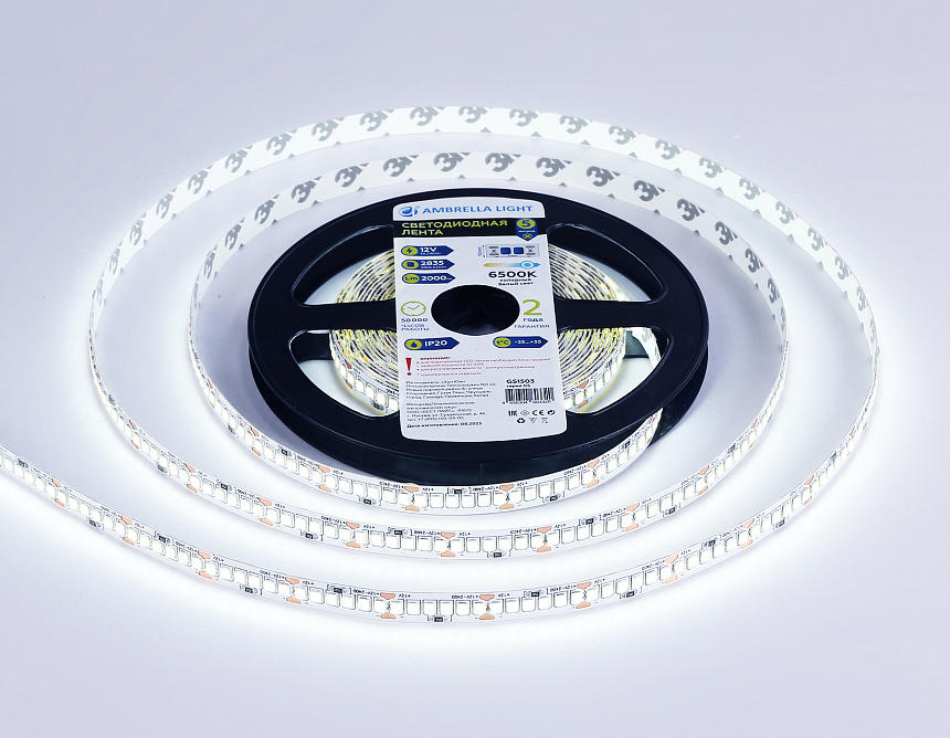 GS1503 2835 240Led/ 19.2W m/ 12V IP20 6500K/ 5000*10*1.2mm (2 конт.) GS1503 2835 240Led/ 19.2W m/ 12V IP20 6500K/ 5000*10*1.2mm (2 конт.)