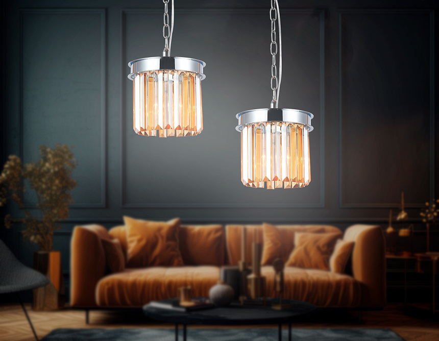 TR5102 CH/TI хром/янтарь E14 max 40W D200*575