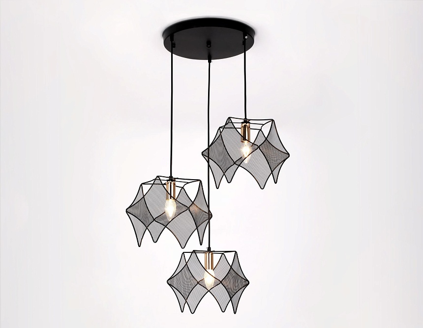 TR8427/3 BK/GD черный/золото E14/3 max 40W D510*1000