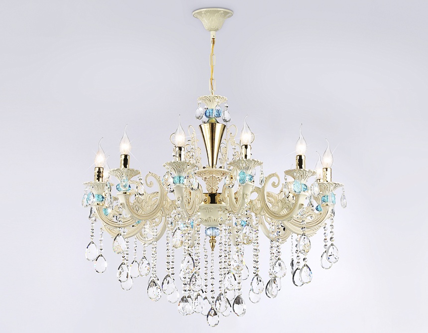 TR4929/12 GD/WH/CL золото/белый/прозрачный E14*12 max 40W D910*680