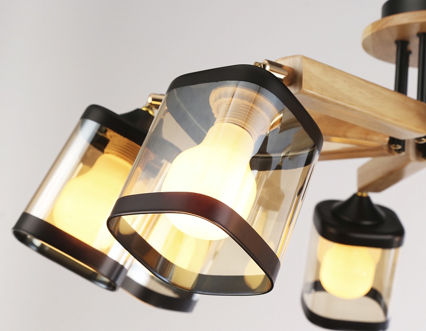 TR9530/8 BK/GD/TI черный/золото/янтарь E27*8 max 40W D790*260