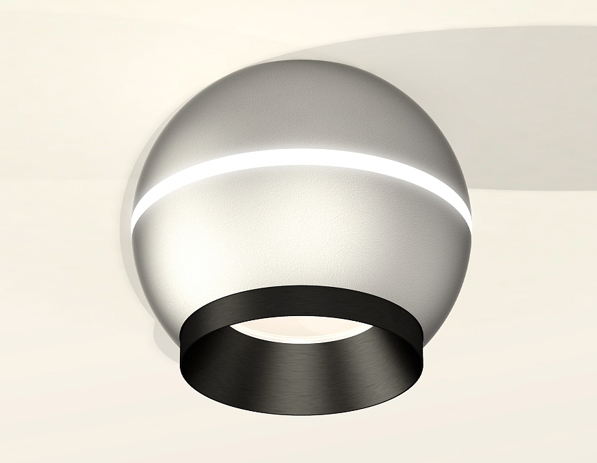 XS1103001 SSL/PBK серебро песок/черный полированный MR16 GU5.3 LED 3W 4200K (C1103, N7031)