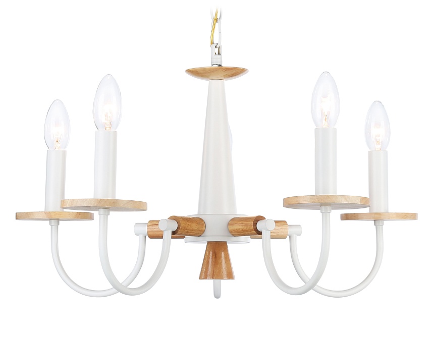 TR9592/5 WH/LW белый/светлое дерево E14/5 max 40W D555*660