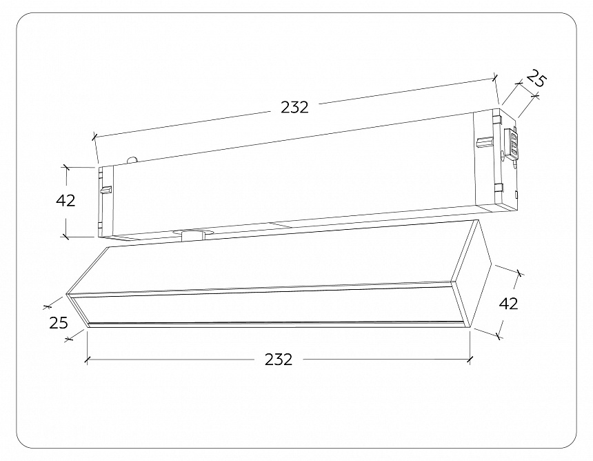 GL1322 BK черный IP20 12W 3000K-6400K 220V 120° 232*25*112 (Без ПДУ)