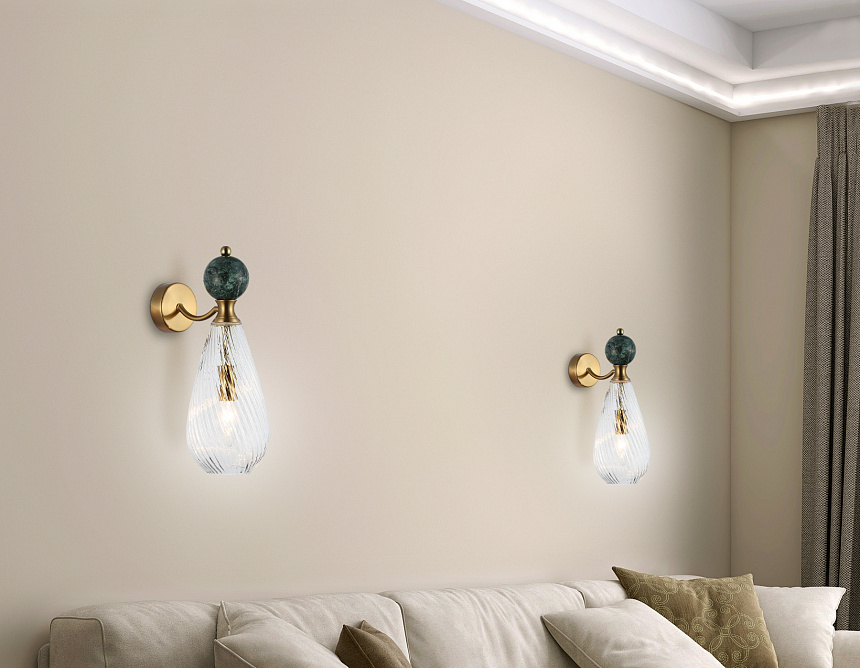 LH53294 BS/CL латунь/прозрачный E14 max 40W 200*125*345