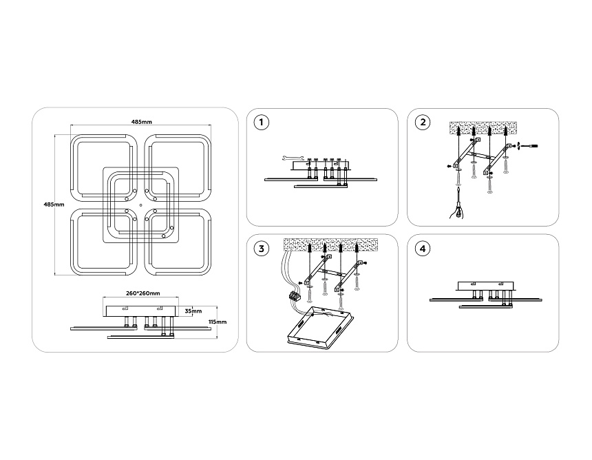 FA8949/4+1 WH белый 78W 3000-6000K 485*485*115 (ПДУ ИК)
